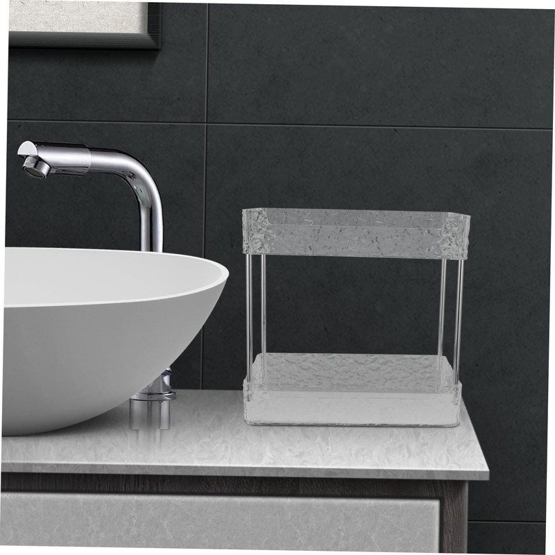 WOONEKY Bathroom Vanity Organizer Countertop 2-Tier Kitchen Spice Rack Countertop