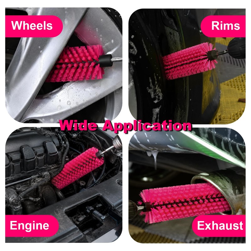 Drill Brush for Car Wheel with High-Density Bristles