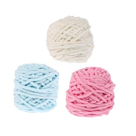 jojofuny 3 Pcs Cotton Hand Knitting Wool Yarn Soft DIY Craft Materials for Scarf Bag and Blanket Projects for Beginners Light Pink and Colors