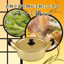 Wahei Freiz Homian RA-9701 Double-Handed Pot, Aluminum Pot, 9.4 inches (24 cm), Gas Fire Dedicated