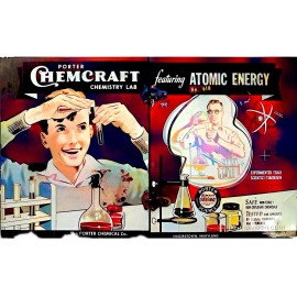 Vintage Porter Chemcraft  Chemistry Lab featuring Atomic Energy on Fridge Magnet