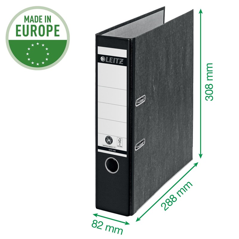 Leitz Lever Arch File, Red, Cardboard A4, 8 cm spine,