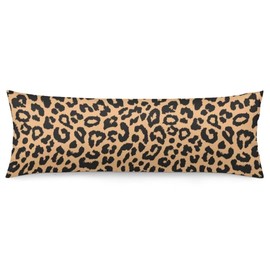 Leopard Body Pillow Cover Wildlife Animal Skin Theme Cheetah Print Long Pillow Case with Zipper Decorative Soft Bedding Pillowcase Farmhouse Cushion Pillow Covers for Couch,Bedroom, 20"x54",Brown