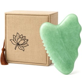 Herramientas faciales Gua Sha, herramienta de masaje gua sha de jade para el borde del peine, herramienta guasha para la cara, piedras gua sha para terapia de acupuntura relajante y relajante