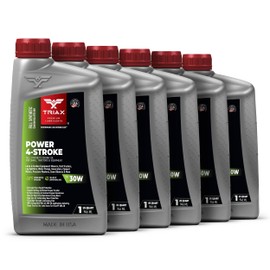 TRIAX Power 4-Stroke SAE 30W Full Synthetic 4 Cycle Small Engine Motor Oil | For Lawnmower, Generator, Tractor, Log Splitter, Snow Blower, Pressure Washer, Cement Mixer, and More (6 Quart Pack)