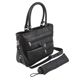 Easylife Leather RFID Umbrella Bag (H24 x W31 x D9cm). Work Bags/Travel Bags for Women With Umbrella. RFID Tote Bags for Women. Ladies Handbags for Women with Adjustable Strap - Fully Guaranteed |