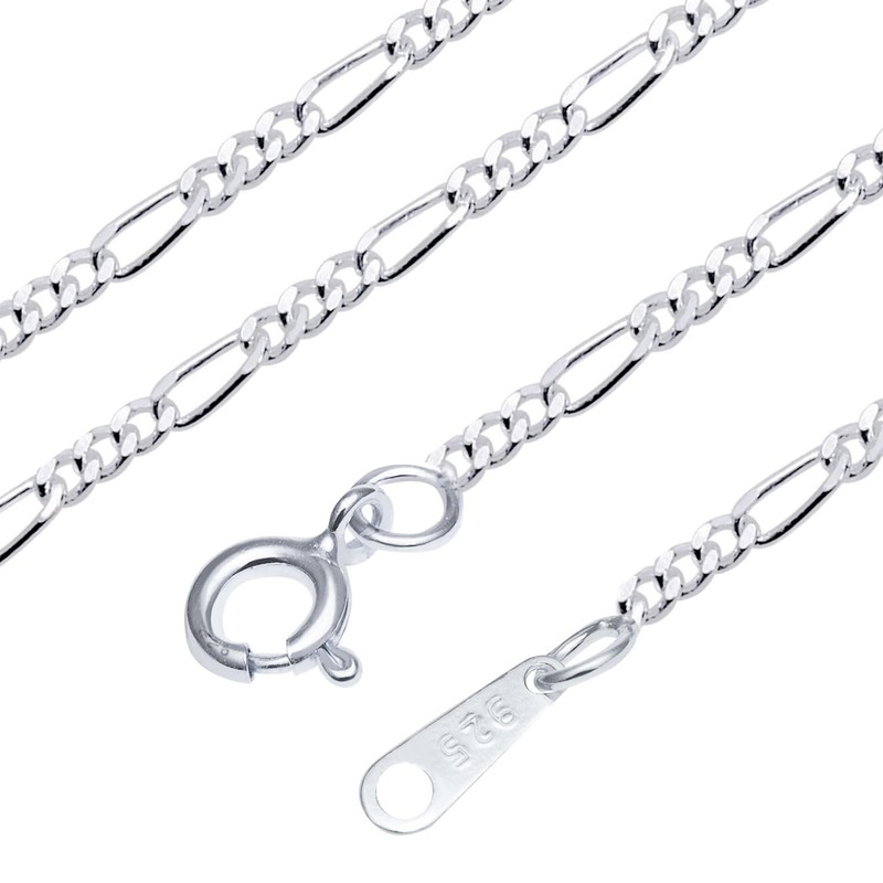 Sears 925 Figaro Chain Necklace, Silver, Silver