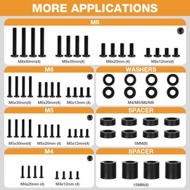 Flintronic TV Bracket Screw, 68pcs Mounting Screws, Screws Assortment Kit, M4 M5 M6 M8 for Most TV Stand, TV Mount & TV Bracket Bolts for DIY, Furniture & Repairs