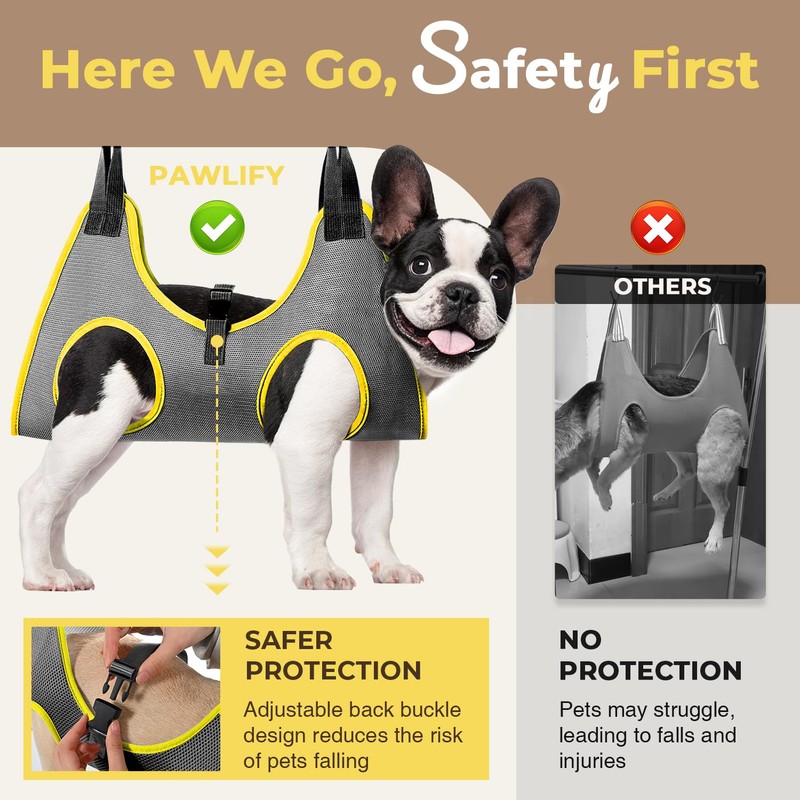 Dog Grooming Hammock, Pawlify Dog Grooming Harness for Dogs &