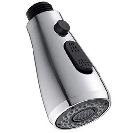 Kitchen Sink Faucet Head with ON/Off Pause 2-Function Pull-Out Spray Head for Bathroom Kitchen Faucet Replacement Part G1/2 Connections, Polished Chrome (Model 3)