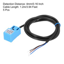 MECCANIXITY Approach Sensor Inductive Proximity Sensor Switch NC Normally Close PNP 4mm Detection Distance, DC 10-30V SN04-P2, 3.9ft, 5Pcs