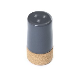 Set of two shakers for salt and pepper colour dark grey cork and ceramic