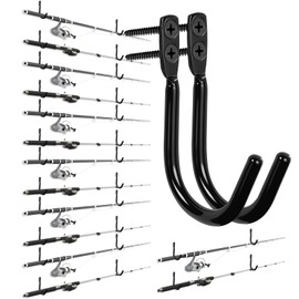 TOPTOYBOX Fishing Rod Holder for Garage, Fishing Rod Holder, Wall Mount Fishing Pole Holders, Rod Holder with Soft Protective Pad, Garage Organization (30)
