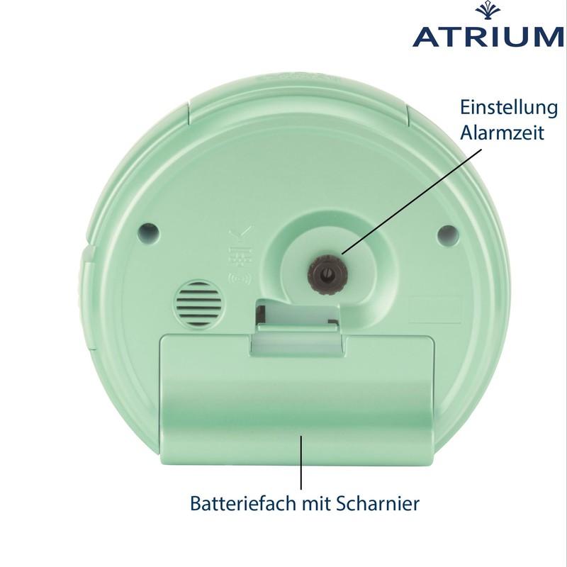 Atrium A240-13 Analogue Quartz Alarm Clock without Ticking with Light
