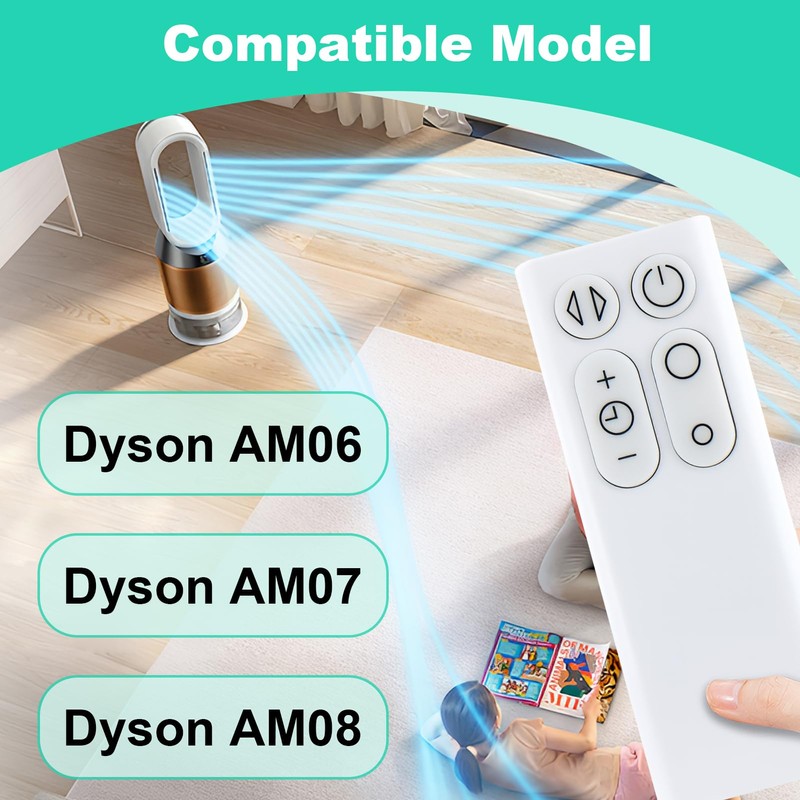 2 Pcs Fan Remote Control Replacement for Dyson AM06 AM07