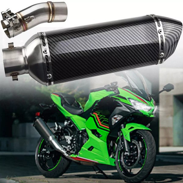 WATERWICH Exhaust System Muffler Slip on For Kawasaki Ninja 400