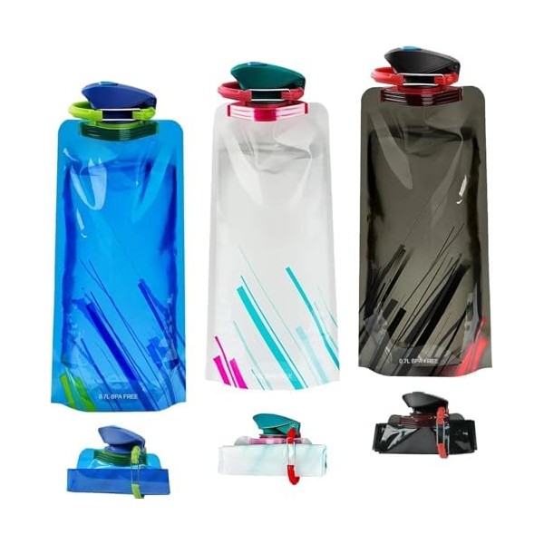 Shengruili 700 ml Foldable Drinking Bottle, Pack of 3 Drinking