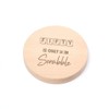 "Fifty Is Only 14 In Scrabble" Engraved Wood Coaster -
