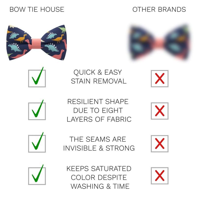 Lazo cámara Dinosaurios lazo PRE-TIED Patrón blue-peach colores Unisex Forma