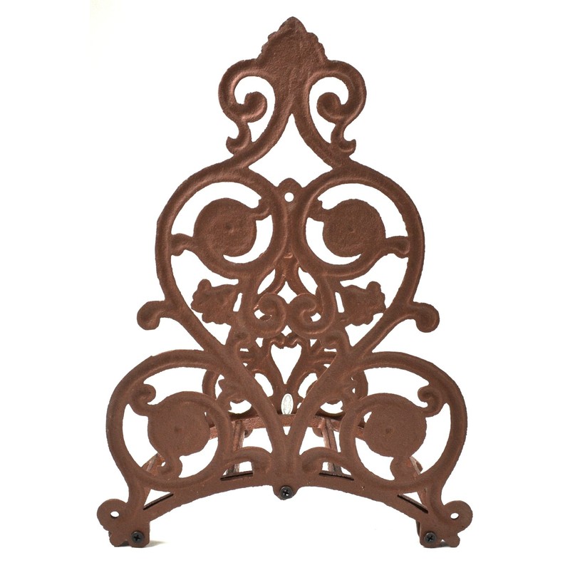 Garden Hose Holder Reel Floral & Spade Pattern Cast Iron