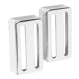 2pcs Guitar Humbucker Pickup Cover, Premium Brass Guitar Pickup Shell Replacement for Electric Guitar (Silver)