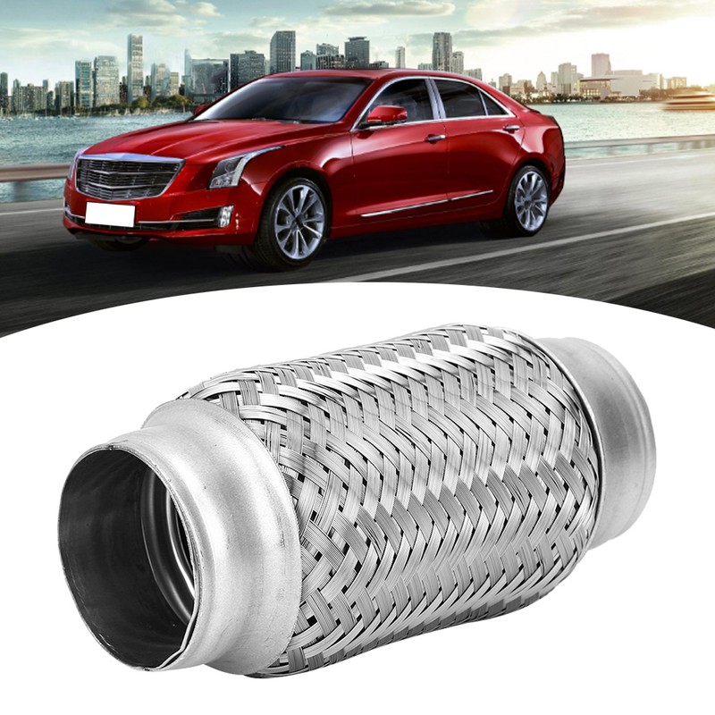 2 x 6in Car Exhaust Flexible Pipe Stainless Steel Weld