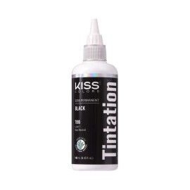 Tinte Semi Permanente Negro Para Cabello 148ml Tintation Kiss Con Aceite De Argán, Oliva, Colágeno Y Queratina Para Cuidar Tu Cabello Sin Amoníaco Y Peróxido