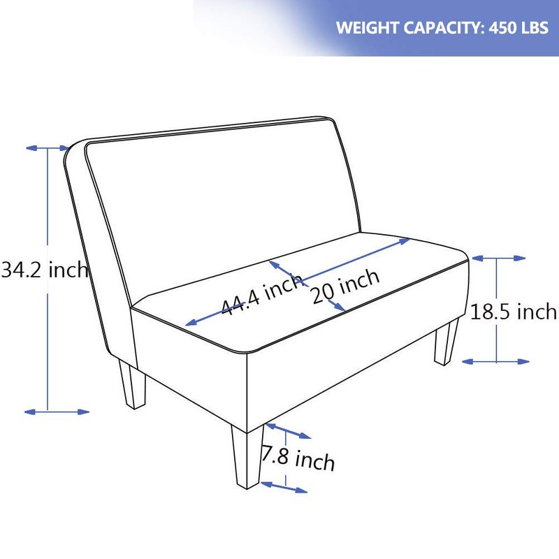 Alunaune Upholstered Settee Loveseat Bench Modern Cushioned Linen Armless Sofa