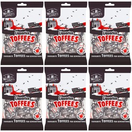 Walkers Nonsuch Liquorice Toffees Bag 5.29 Oz (Pack of 6) – Black Licorice Candy, British Chewy Toffee Candy, Old Fashioned Sweets, Traditional English Treats, Imported from UK