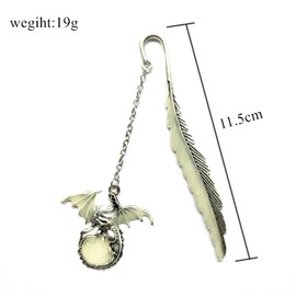 Retro Glow in The Dark Reading Metal Bookmarks Long Chain Luminous Book Mark Holiday Gifts