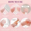 24PCS Gradient Pink Diamond Press On Nails with Glitter –