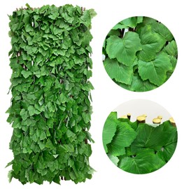 Expandable Faux Ivy Fence Privacy Screen with Artificial Flower,Greenery Expandable Stretchable Covers Panel for Balcony Patio Apartment Garden Outdoor Decor 36X92INCH