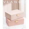Vlando Jewelry Box, 2 Layers, Large Capacity, Removable, Clock, Necklace,