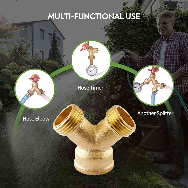 Litorange 1 PCS Lead-free Brass Body Backyard 2 Way Y