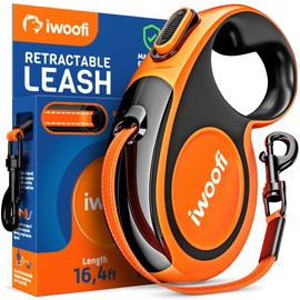 New 2025 Retractable Dog Leash 16,4 ft'-Heavy Duty Retractable Pet Leash with Anti-Slip Soft Grip-Reflective Dog Leashes with Anti-Twist Protection for Small Medium Large Dogs up to 110 lbs (Orange)