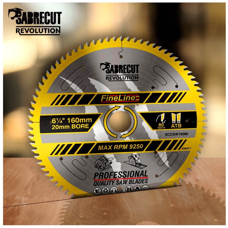 1 x SCCSW16080 SabreCut 160mm 80T x 20mm Bore Fineline