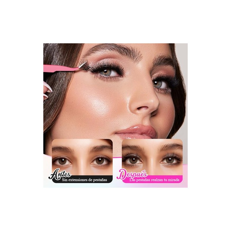 NUHEXRY - Pestañas Postizas Kit Completo, Manga Lashes Con Unión