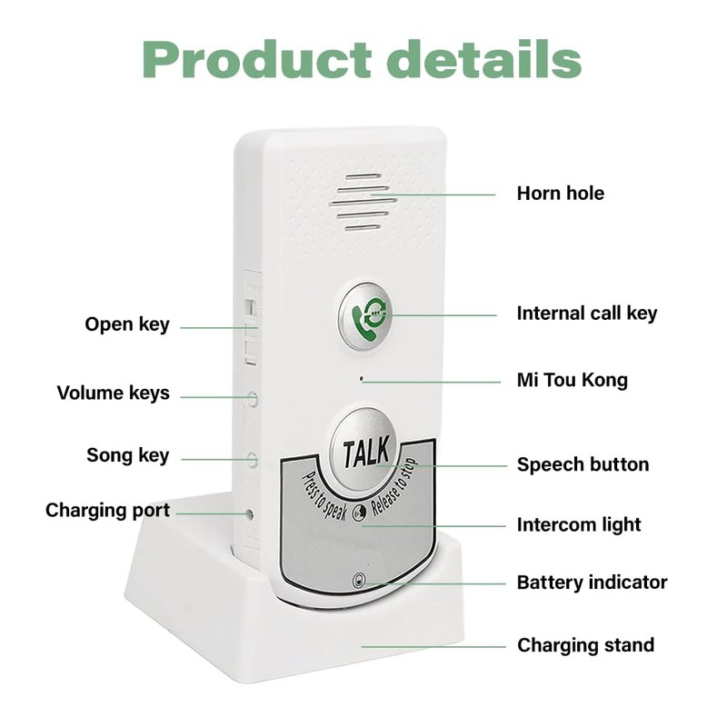 Lotvic 2-Way Voice Intercom, Wireless Intelligent Voice Intercoms, Home Phone,