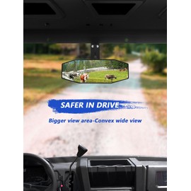 ZIDIYORUO Polaris Ranger Rear View Mirror, Adjustable Center Rearview Mirror for Polaris Ranger 500 570 900 XP 1000XP Crew 2017-2023, Fit Factory Drop Down Mounting Tab (with 2pcs of Belt Bypass)