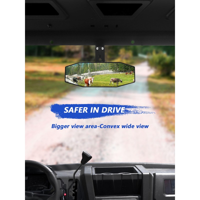 ZIDIYORUO Polaris Ranger Rear View Mirror, Adjustable Center Rearview Mirror