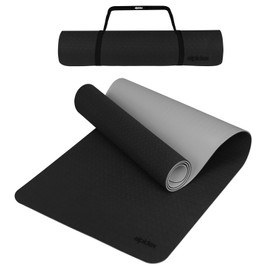 ALPIDEX Yoga Mat Non-Slip 190 x 61 x 0.6 cm | 190 x 90 x 0.6 cm Phthalate-Free Fitness TPE Mat Gymnastics Pilates Sports Yoga Training Mat Sleeping Mat, Black/Grey, 190 x 61 x 0.6 cm