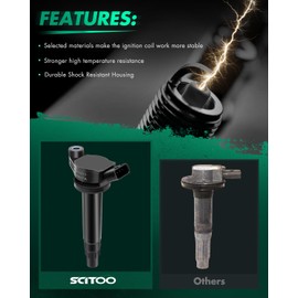 SCITOO 6 ignition coils with 6 iridium Spark Plugs for Toyota Solara Sienna 2004-2008 3.3L V6 UF506