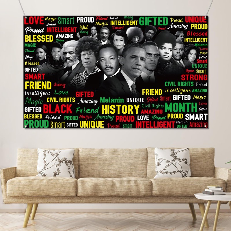 Sunwer Juneteenth Black History Month Photo Booth Backdrop February Afro