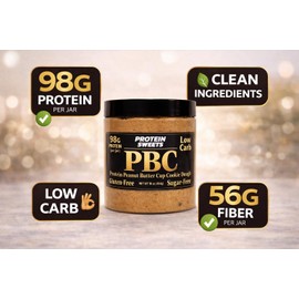 High Protein Cookie Dough, Healthy Peanut Butter Chocolate Chip Edible Cookie Dough, Low Carb, Keto, Vegan, Gluten-Free, Sugar-Free, 98g Protein, 56g Fiber, 16oz, PROTEIN SWEETS