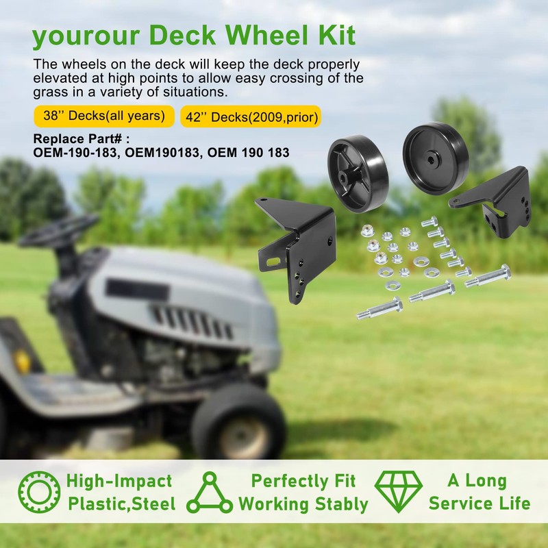 yourour OEM-190-183 Deck Wheel Kit Fits for MTD Lawn Tractor