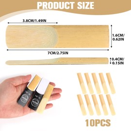 Professional Alto Saxophone Reeds 10 PCS Strength 2.0 Alto Sax Reeds Natural Air-Dried Traditional Reed with 2.5+ Years Growth, Digital Crafted for Consistent Sound & Durability