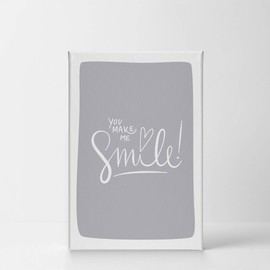 Smile Art Design You Make Me Smile Lettering Blue Background Canvas Print Kids Room Decor Wall Art Baby Room Decor Kids Room Decor Nursery Decor Ready to Hang Made in The USA- 17x11