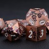 Maywin Purple & Red DND Metal Dice, 7PCS Aluminum Dice