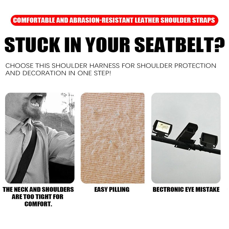 Mandark 2PCS Car Seat Belt Covers, Soft Leather Vehicle Seatbelt