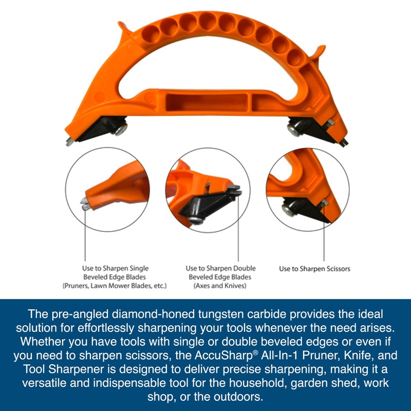 ACCUSHARP All-in-One Sharpener, All Purpose Sharpener for Knives, Scissors, Garden
